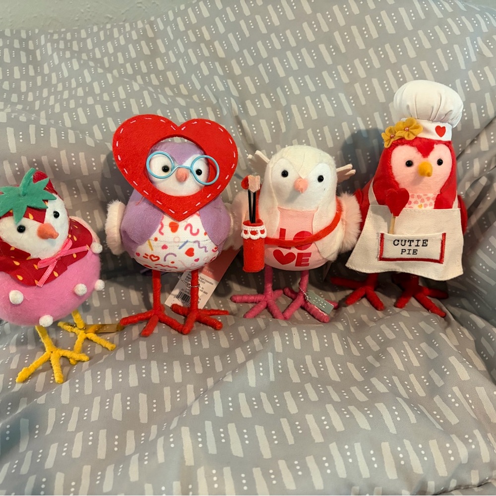 Valentine's Themed fabric Bird Set
